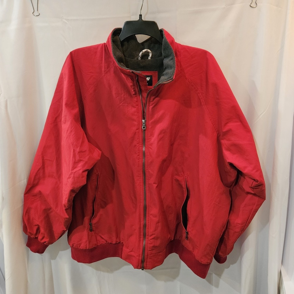 Lands End Red Coat 2X weather-resistant lining is a thick fleece/pocket VTG